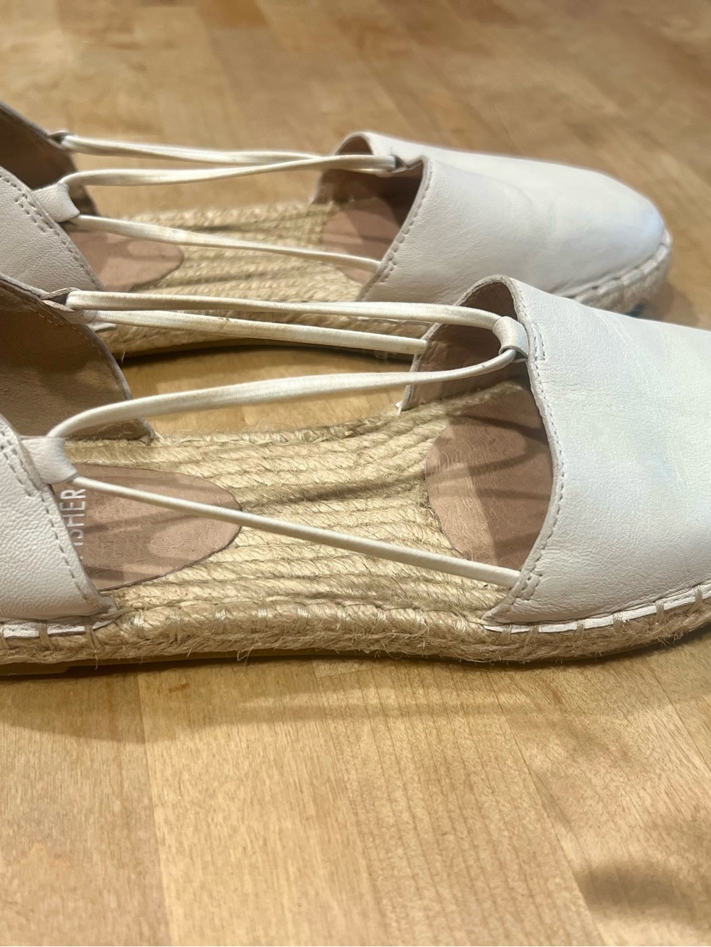 Women’s White Espadrille Slingback Flats with Elastic Straps by Eileen Fisher